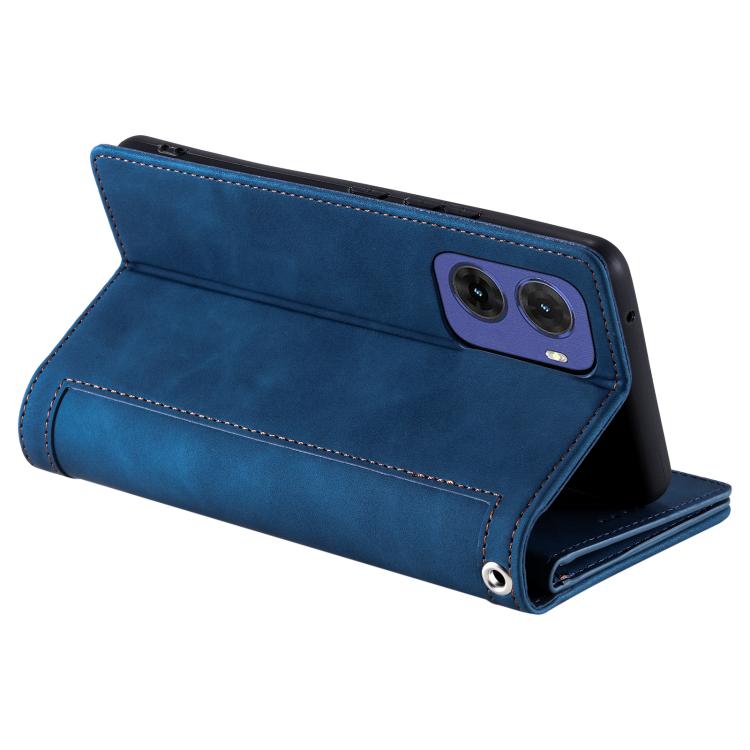 For Motorola Moto G05 Nine Card Zipper Bag Leather Phone Case with Lanyard