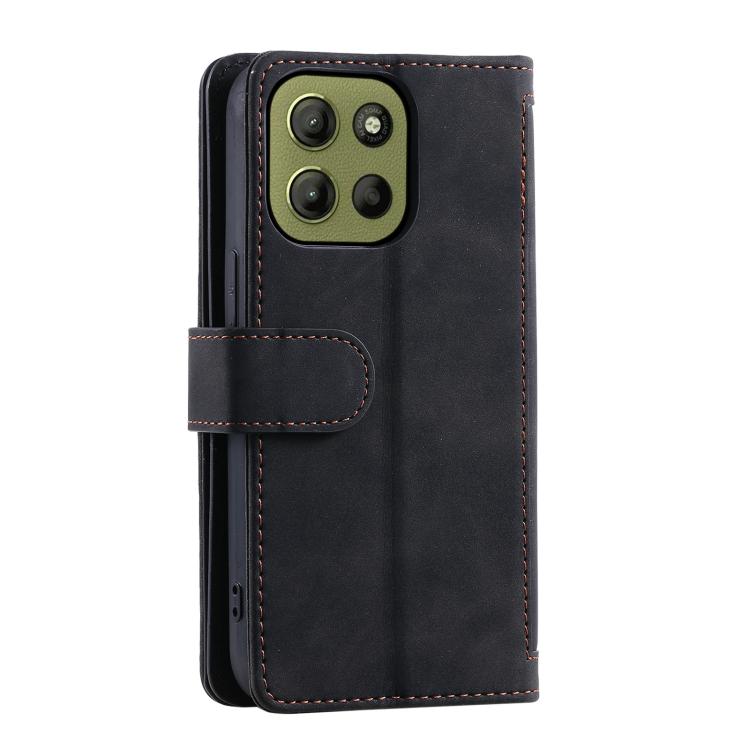 For Motorola Moto G15 Nine Card Zipper Bag Leather Phone Case with Lanyard