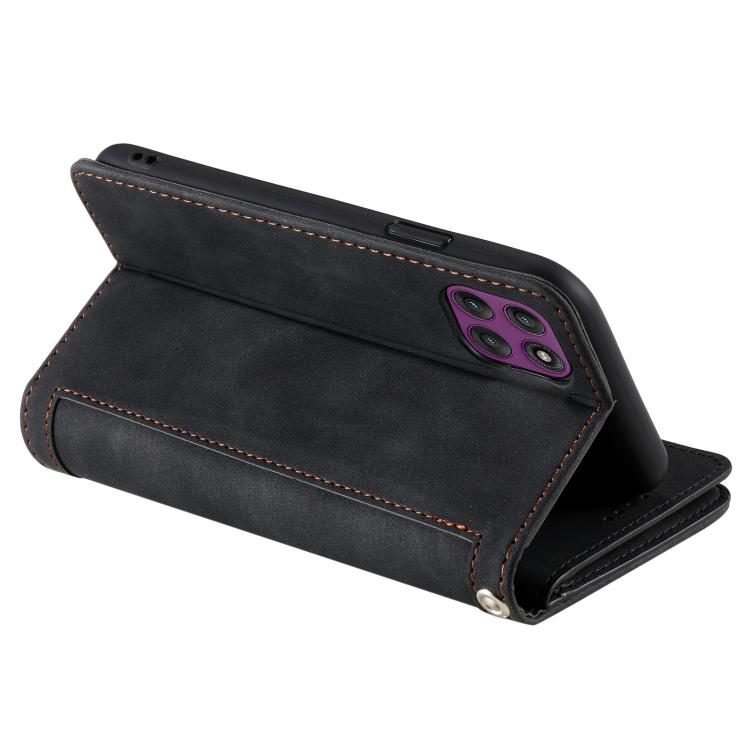 For Motorola Edge 60 Pro Nine Card Zipper Bag Leather Phone Case with Lanyard