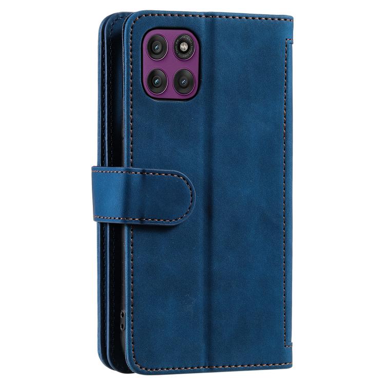 For Motorola Edge 60 Pro Nine Card Zipper Bag Leather Phone Case with Lanyard
