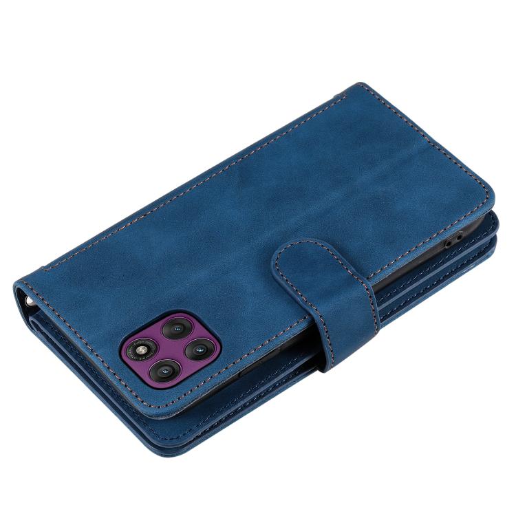 For Motorola Edge 60 Pro Nine Card Zipper Bag Leather Phone Case with Lanyard