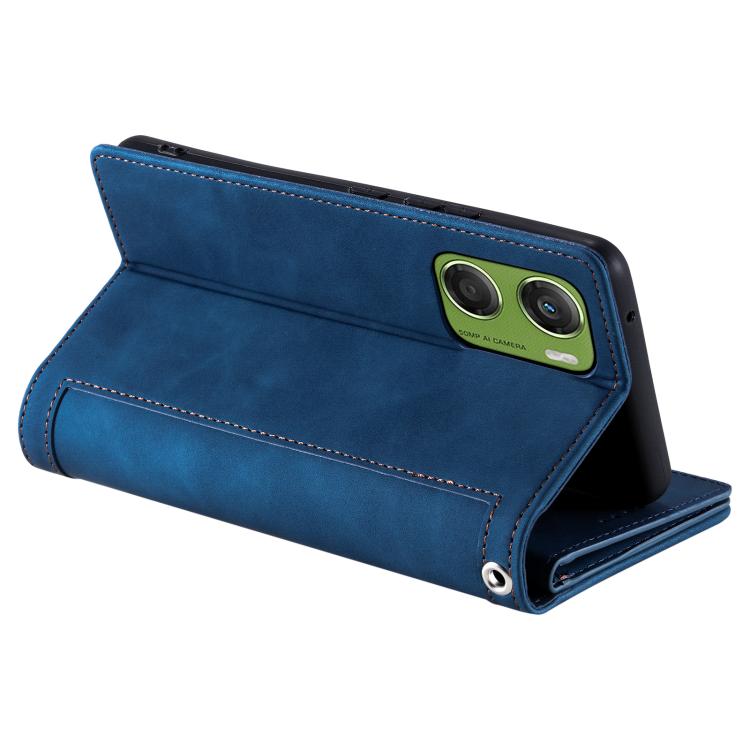 For Motorola Moto G06 4G Nine Card Zipper Bag Leather Phone Case with Lanyard