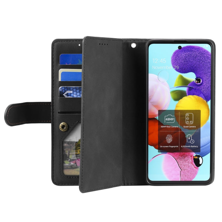 For Honor 200 Lite Global Nine Card Zipper Bag Leather Phone Case with Lanyard