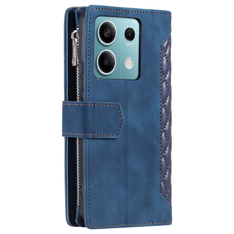 For Motorola Edge 60 Fusion Grid Texture Zipper Leather Phone Case with Lanyard