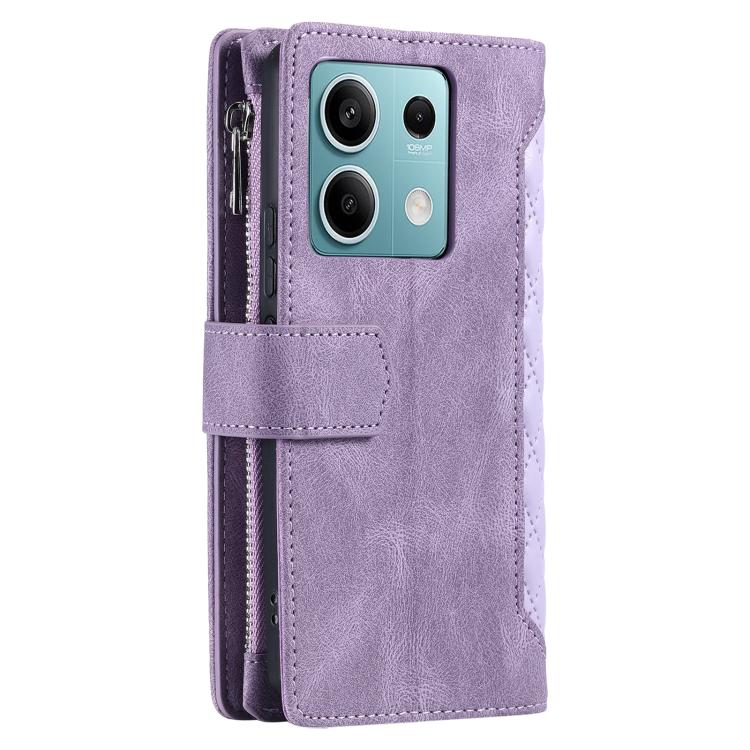 For Motorola Edge 60 Fusion Grid Texture Zipper Leather Phone Case with Lanyard