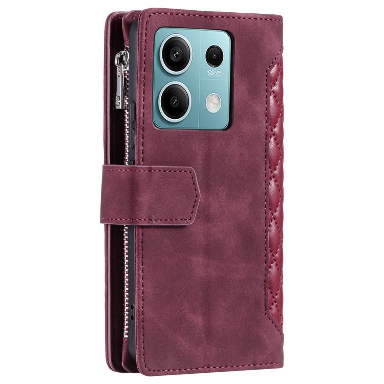For Motorola Edge 60 Fusion Grid Texture Zipper Leather Phone Case with Lanyard