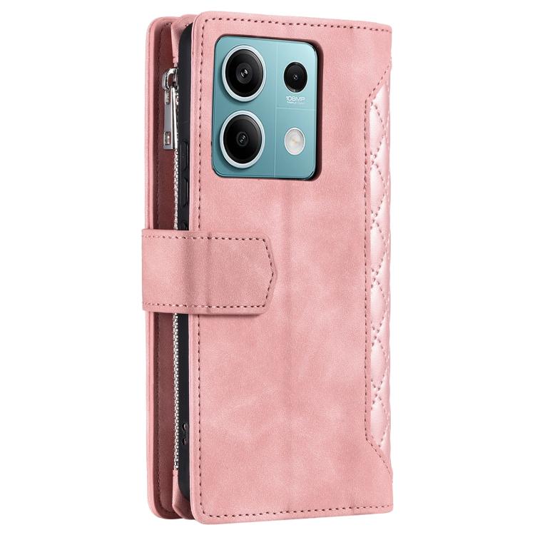 For Motorola Edge 60 Fusion Grid Texture Zipper Leather Phone Case with Lanyard