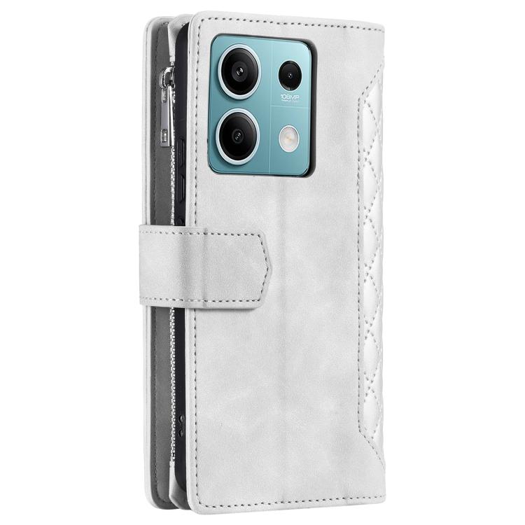 For Motorola Edge 60 Fusion Grid Texture Zipper Leather Phone Case with Lanyard
