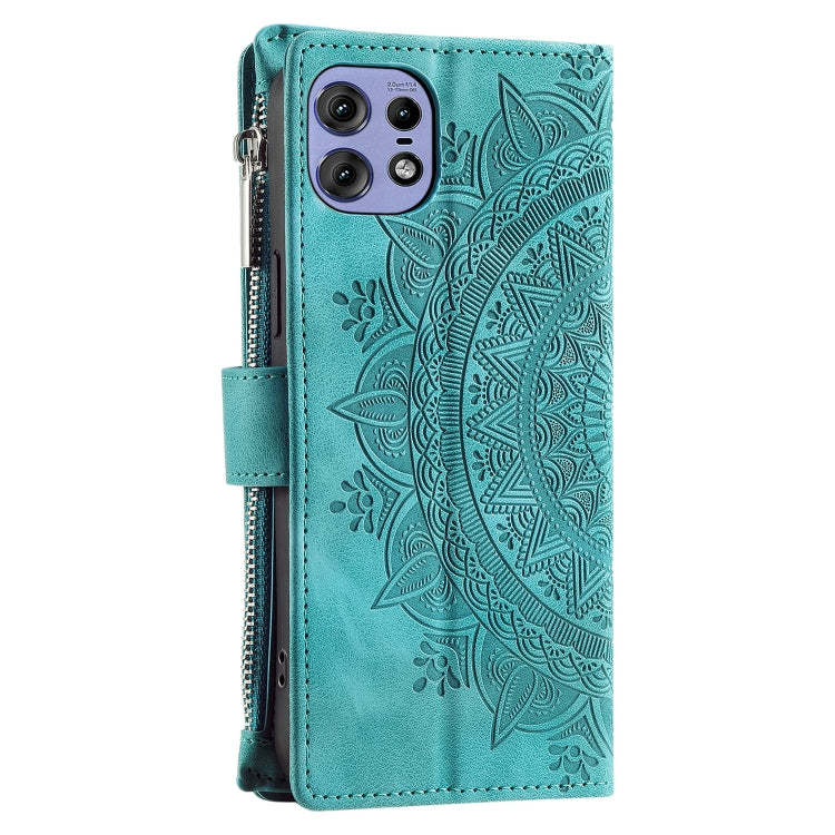 For Motorola Edge 50 Pro Multi-Card Totem Zipper Leather Phone Case