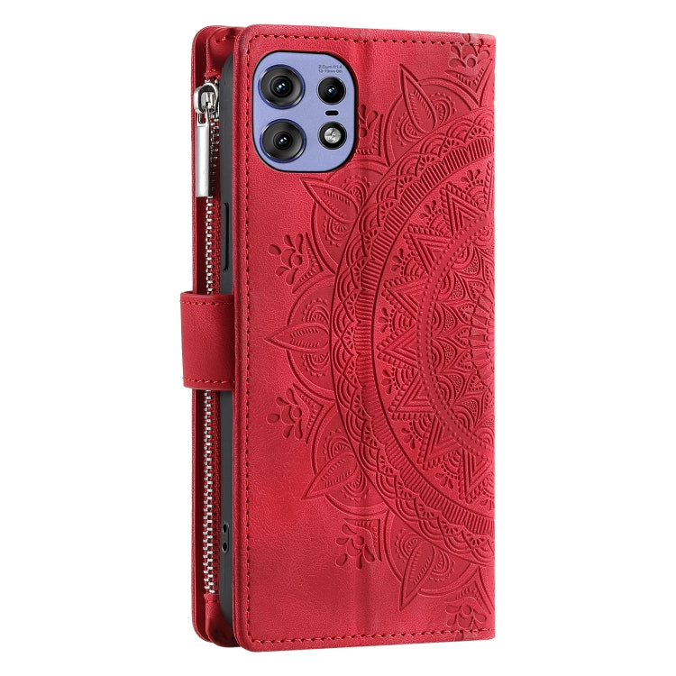 For Motorola Edge 50 Pro Multi-Card Totem Zipper Leather Phone Case