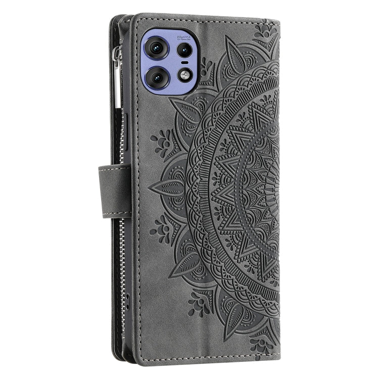 For Motorola Edge 50 Pro Multi-Card Totem Zipper Leather Phone Case