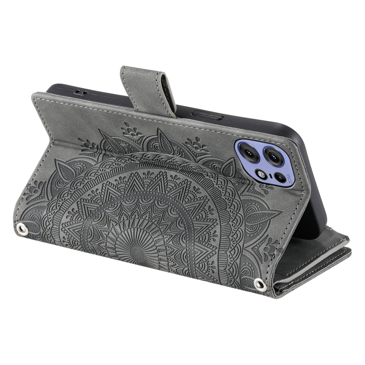 For Motorola Edge 50 Pro Multi-Card Totem Zipper Leather Phone Case