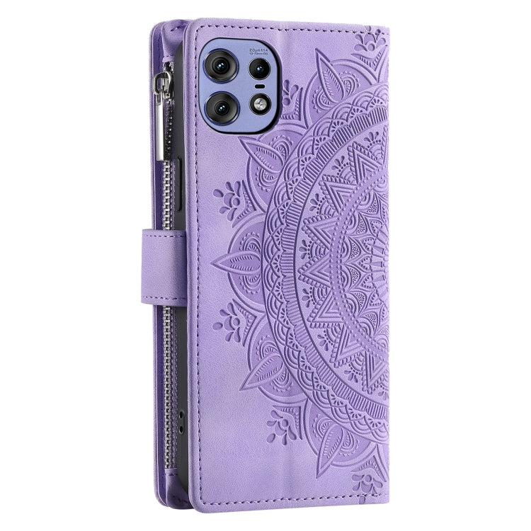 For Motorola Edge 50 Pro Multi-Card Totem Zipper Leather Phone Case