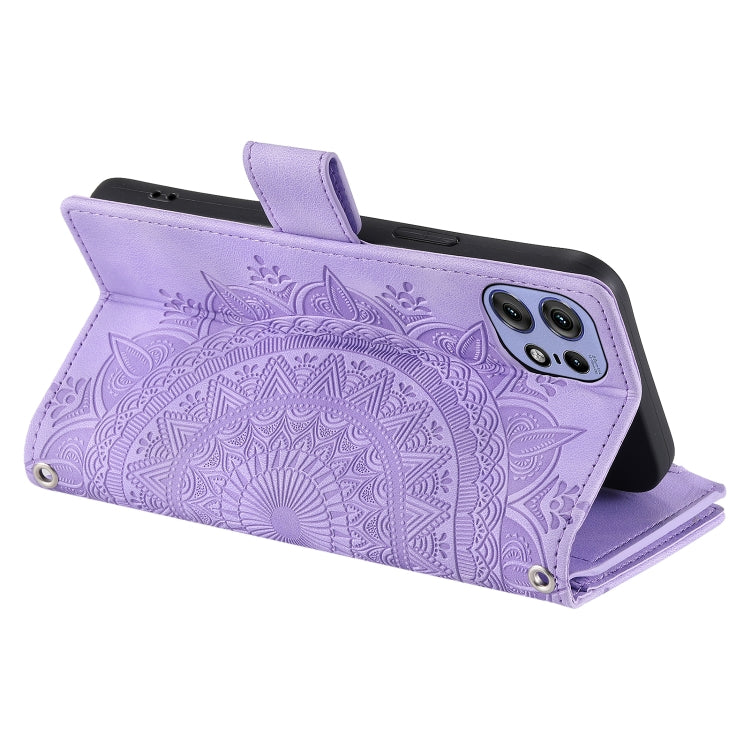 For Motorola Edge 50 Pro Multi-Card Totem Zipper Leather Phone Case