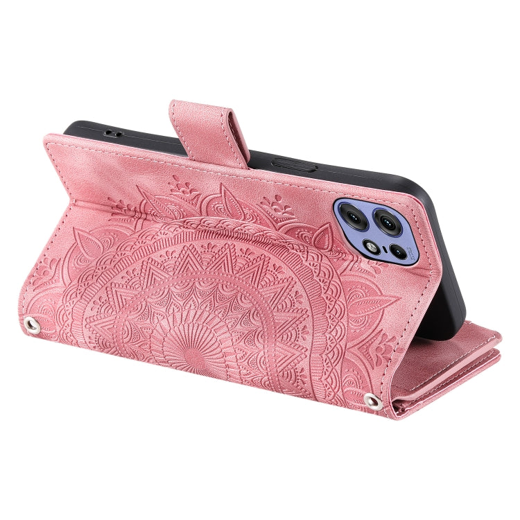 For Motorola Edge 50 Pro Multi-Card Totem Zipper Leather Phone Case