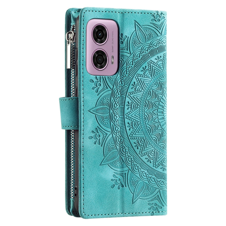 For Motorola Moto E14 Multi-Card Totem Zipper Leather Phone Case