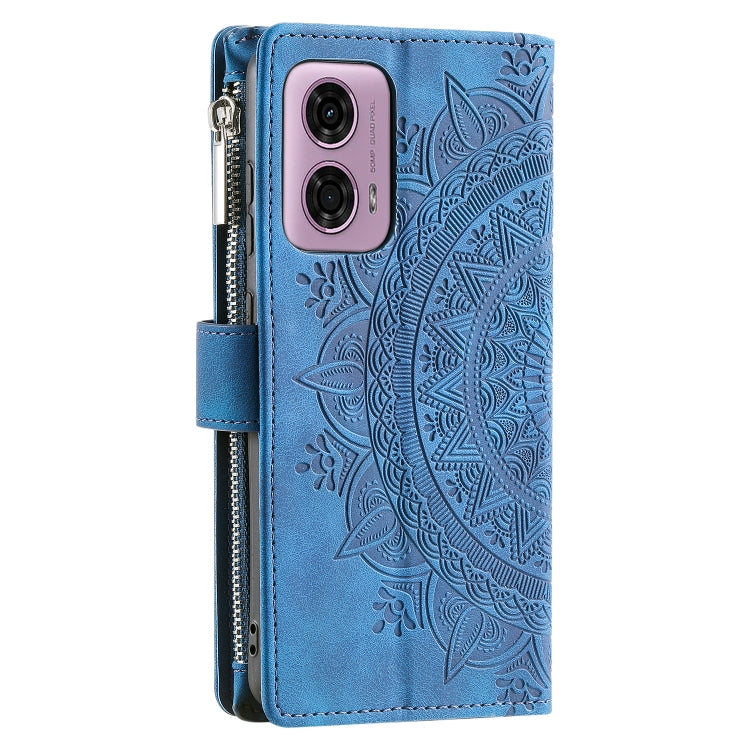 For Motorola Moto E14 Multi-Card Totem Zipper Leather Phone Case