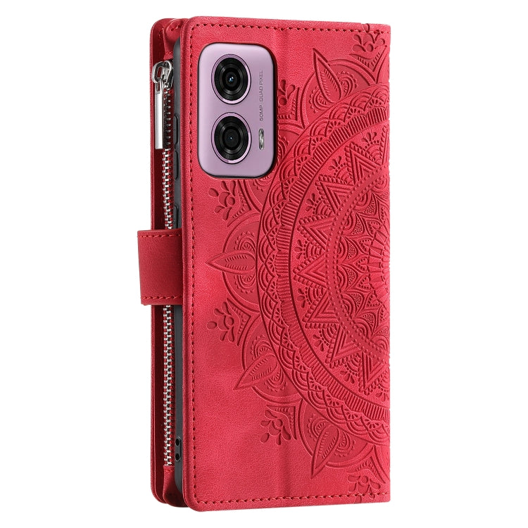 For Motorola Moto E14 Multi-Card Totem Zipper Leather Phone Case