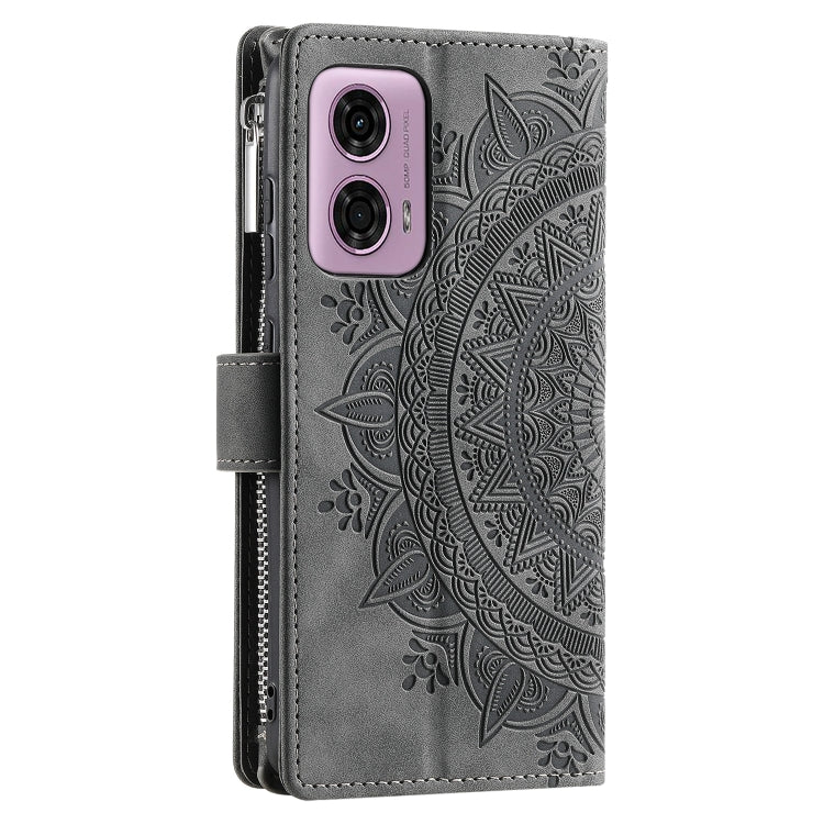 For Motorola Edge 50 Fusion Multi-Card Totem Zipper Leather Phone Case
