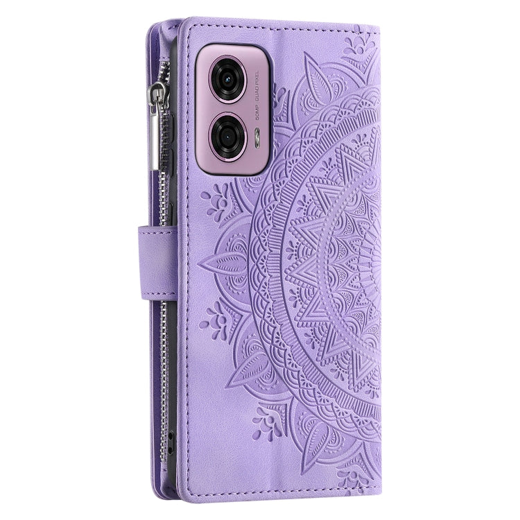 For Motorola Edge 50 Fusion Multi-Card Totem Zipper Leather Phone Case