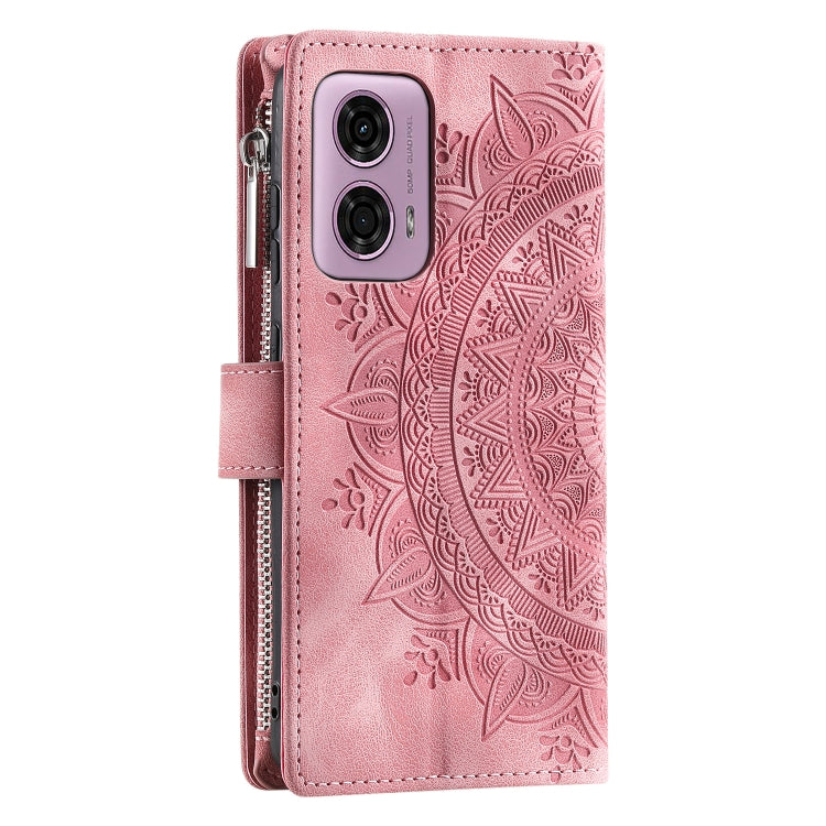 For Motorola Edge 50 Fusion Multi-Card Totem Zipper Leather Phone Case