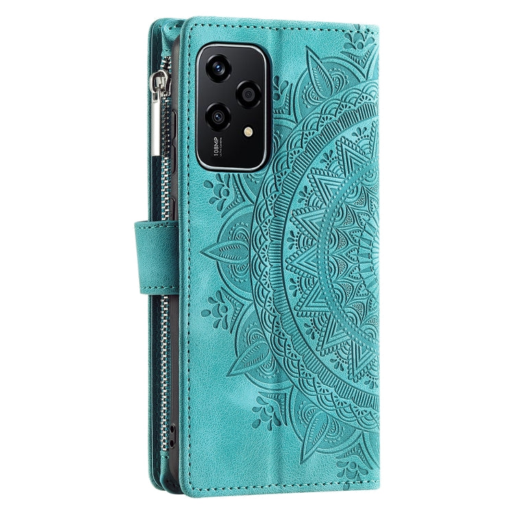 For Honor 200 Lite Global Multi-Card Totem Zipper Leather Phone Case