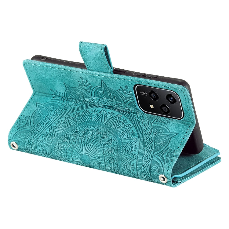 For Honor 200 Lite Global Multi-Card Totem Zipper Leather Phone Case
