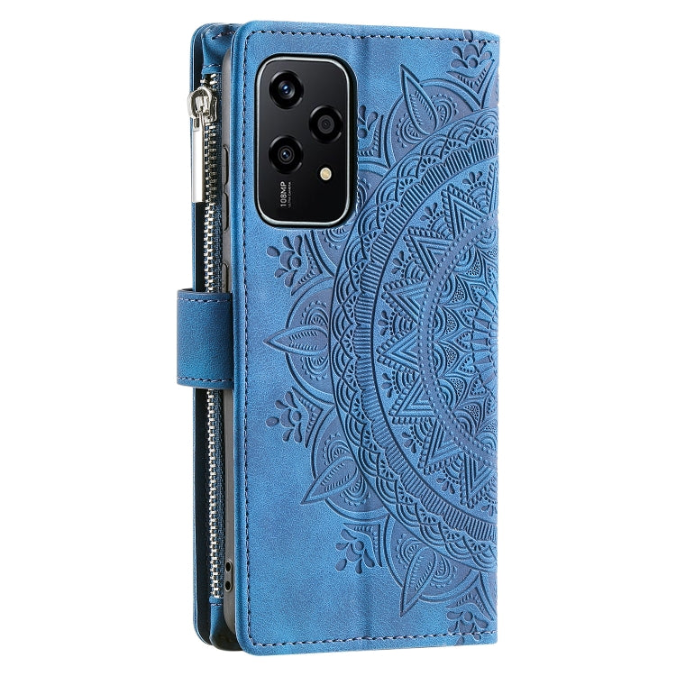 For Honor 200 Lite Global Multi-Card Totem Zipper Leather Phone Case