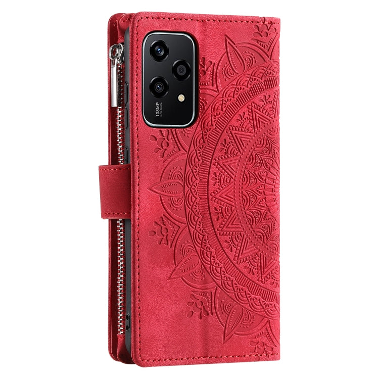 For Honor 200 Lite Global Multi-Card Totem Zipper Leather Phone Case