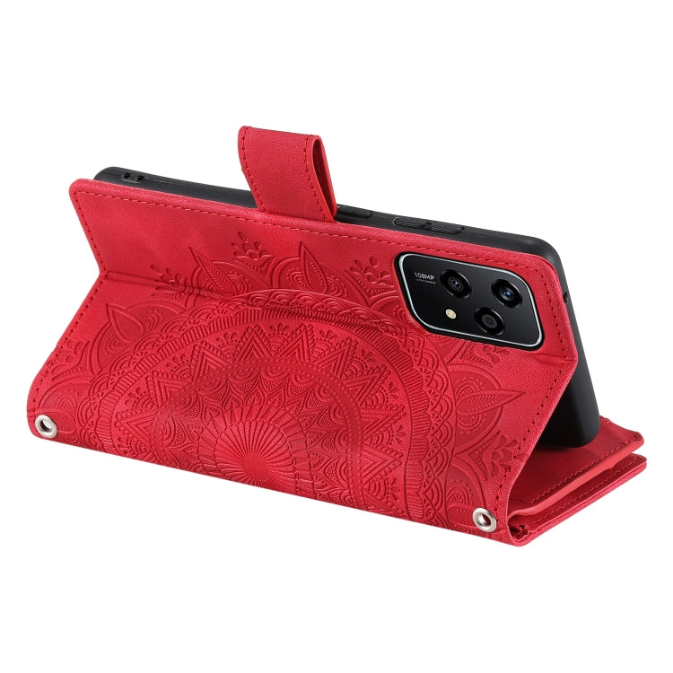 For Honor 200 Lite Global Multi-Card Totem Zipper Leather Phone Case