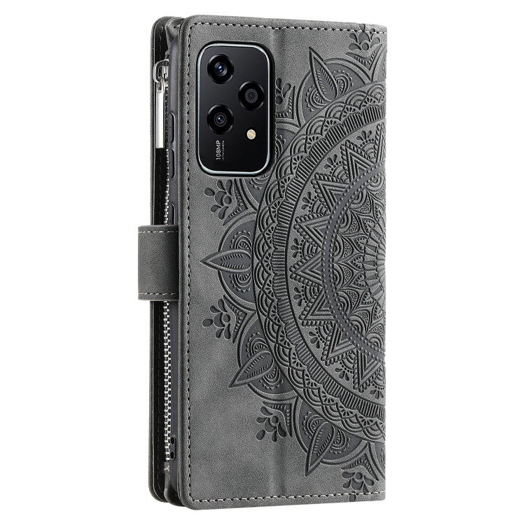 For Honor 200 Lite Global Multi-Card Totem Zipper Leather Phone Case