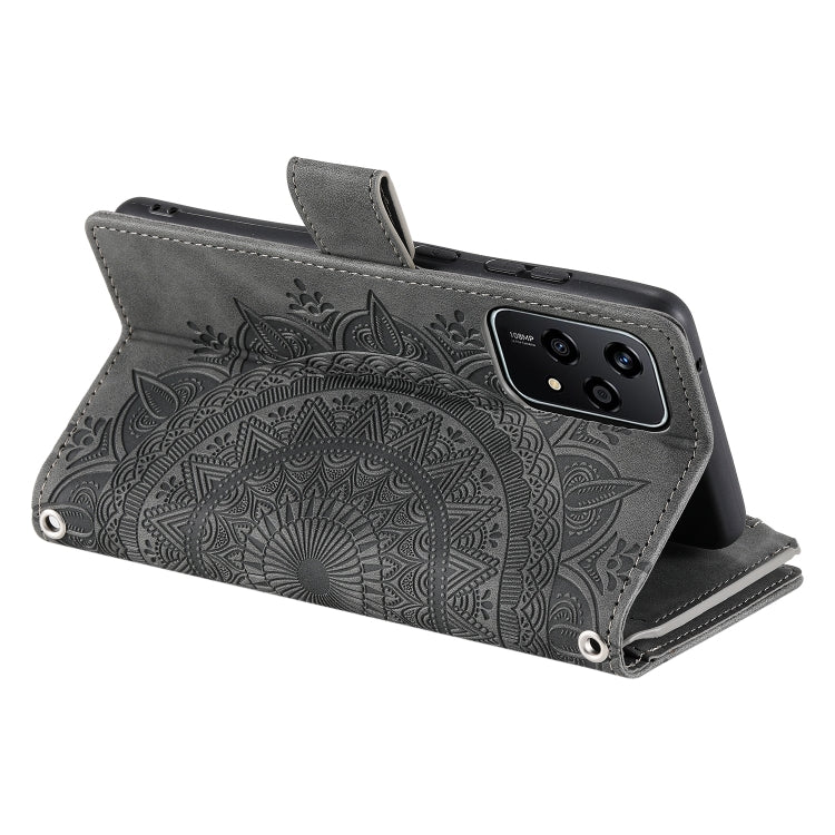 For Honor 200 Lite Global Multi-Card Totem Zipper Leather Phone Case