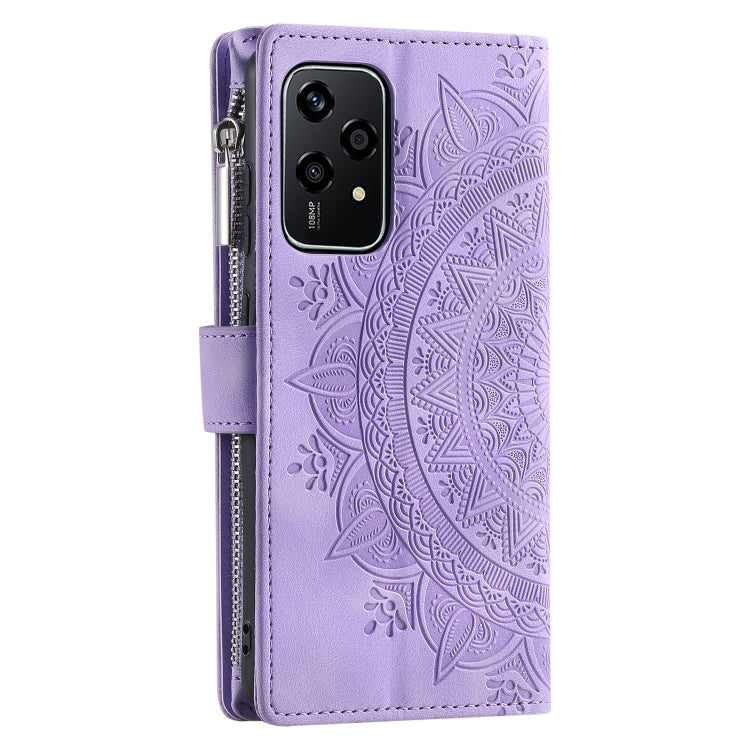 For Honor 200 Lite Global Multi-Card Totem Zipper Leather Phone Case