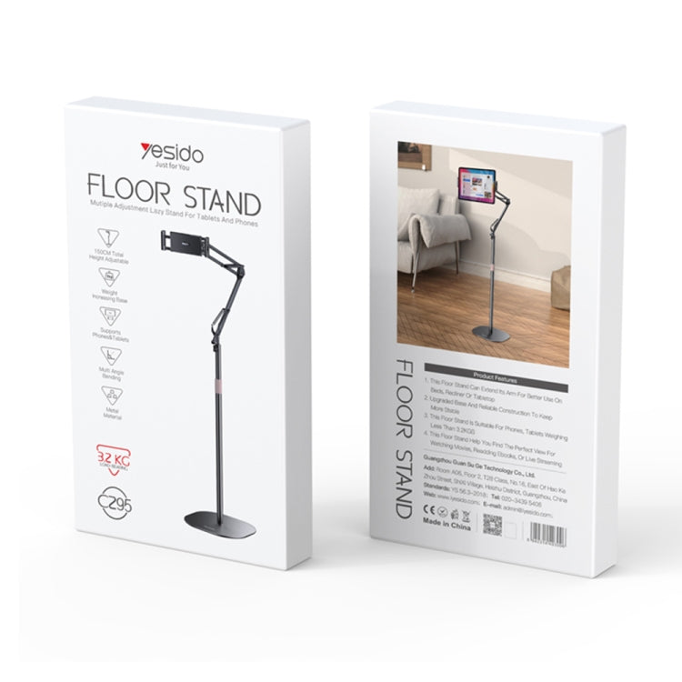 Yesido C295 Aluminum Alloy Floor Stand For Tablets/Phones - Black