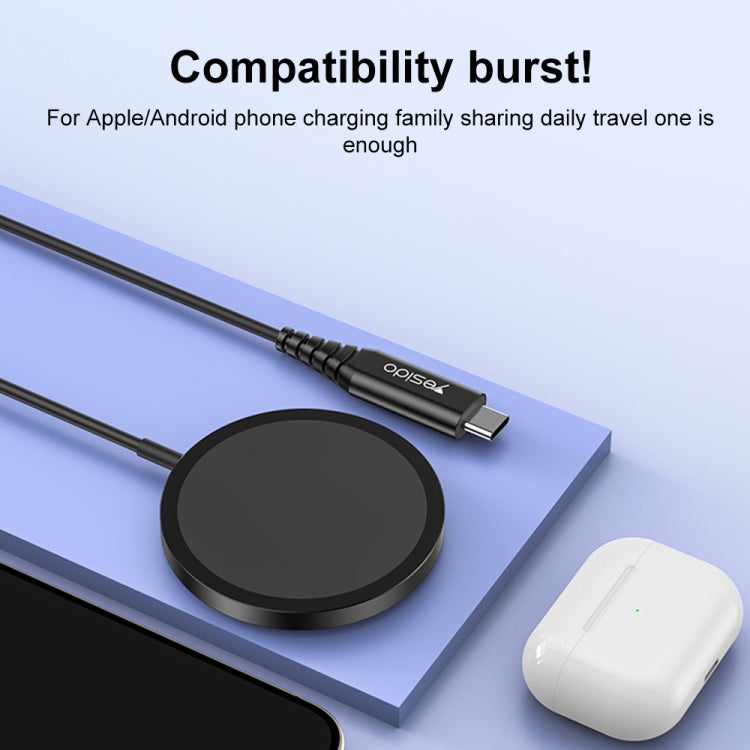Yesido DS21 15W Detachable Magnetic Wireless Charger - Black