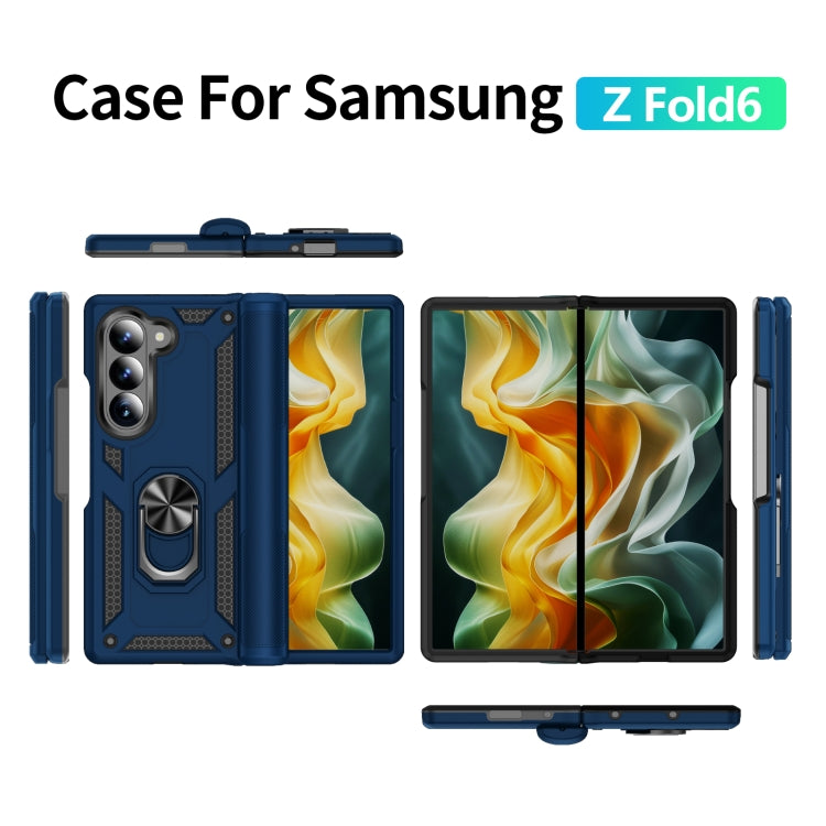 For Samsung Galaxy Z Fold6 5G Shockproof TPU + PC Phone Case with Protective Strap