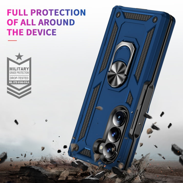For Samsung Galaxy Z Fold6 5G Shockproof TPU + PC Phone Case with Protective Strap