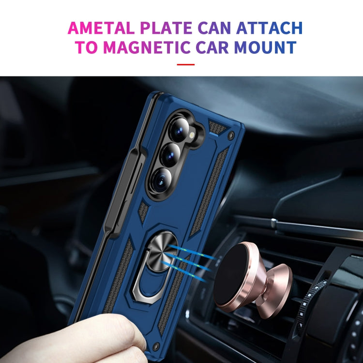 For Samsung Galaxy Z Fold6 5G Shockproof TPU + PC Phone Case with Protective Strap