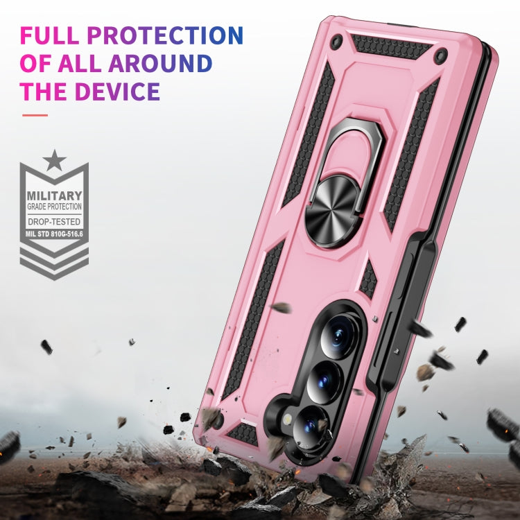 For Samsung Galaxy Z Fold6 5G Shockproof TPU + PC Phone Case with Protective Strap