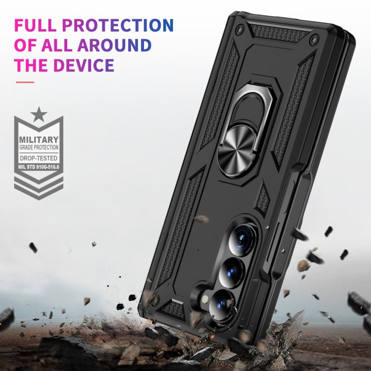 For Samsung Galaxy Z Fold6 5G Shockproof TPU + PC Phone Case with Protective Strap