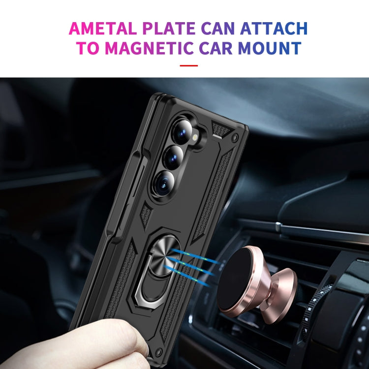 For Samsung Galaxy Z Fold6 5G Shockproof TPU + PC Phone Case with Protective Strap