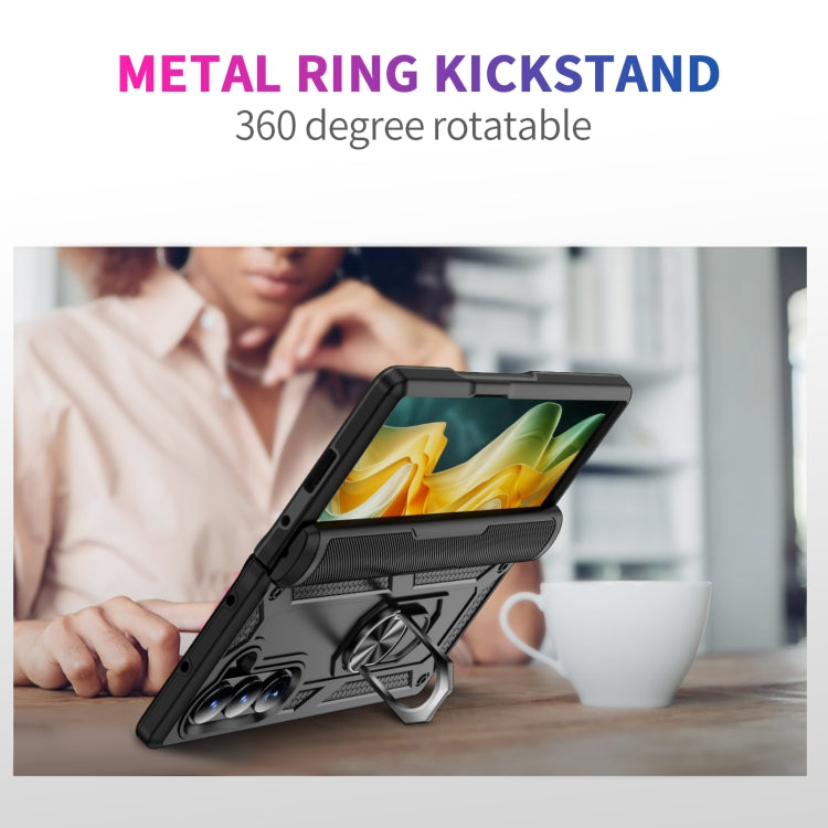 For Samsung Galaxy Z Fold6 5G Shockproof TPU + PC Phone Case with Protective Strap