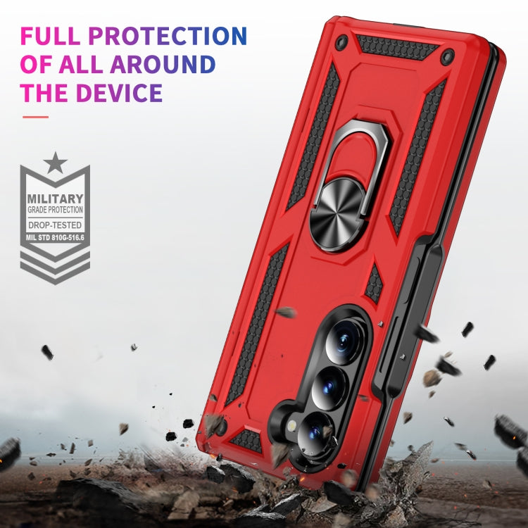 For Samsung Galaxy Z Fold6 5G Shockproof TPU + PC Phone Case with Protective Strap