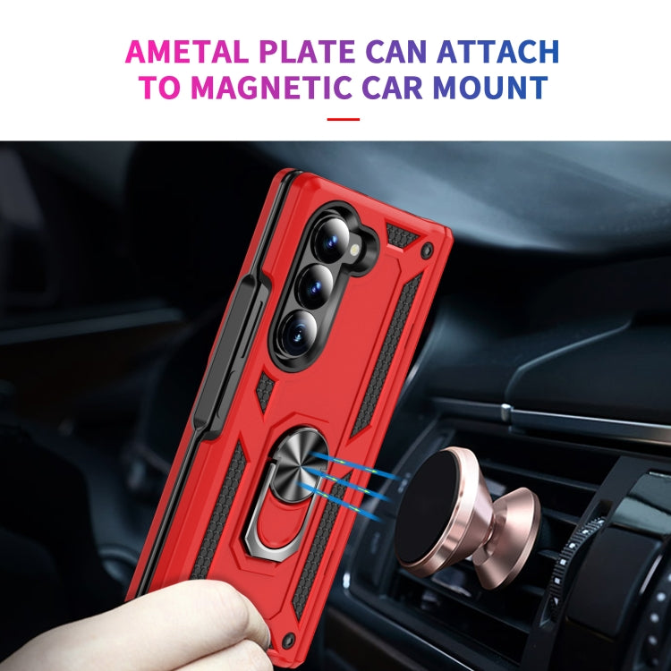 For Samsung Galaxy Z Fold6 5G Shockproof TPU + PC Phone Case with Protective Strap