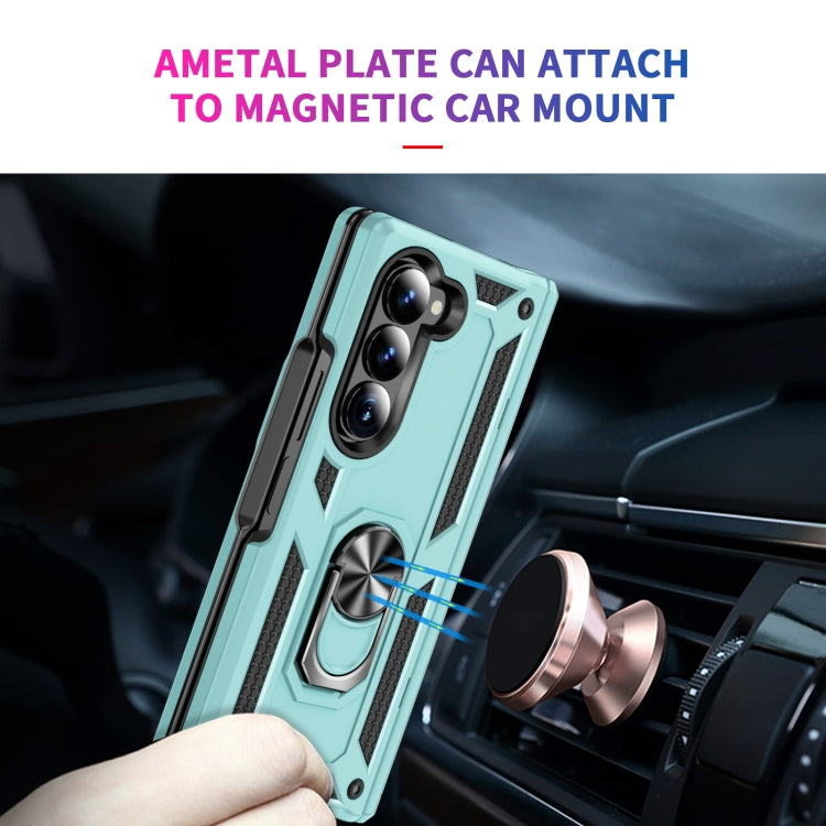 For Samsung Galaxy Z Fold6 5G Shockproof TPU + PC Phone Case with Protective Strap