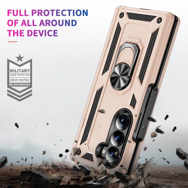 For Samsung Galaxy Z Fold6 5G Shockproof TPU + PC Phone Case with Protective Strap