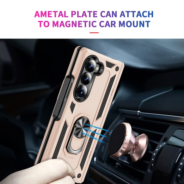 For Samsung Galaxy Z Fold6 5G Shockproof TPU + PC Phone Case with Protective Strap