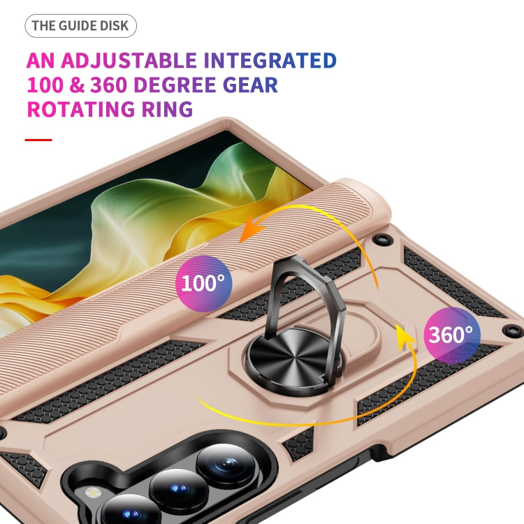 For Samsung Galaxy Z Fold6 5G Shockproof TPU + PC Phone Case with Protective Strap