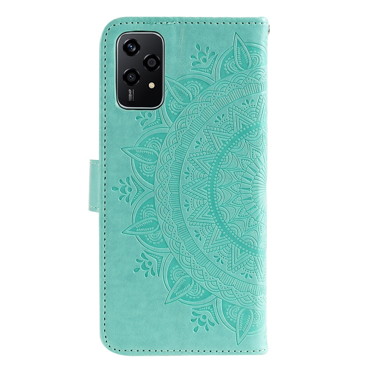 For Honor 200 Lite Global Totem Flower Embossed Leather Phone Case with Lanyard