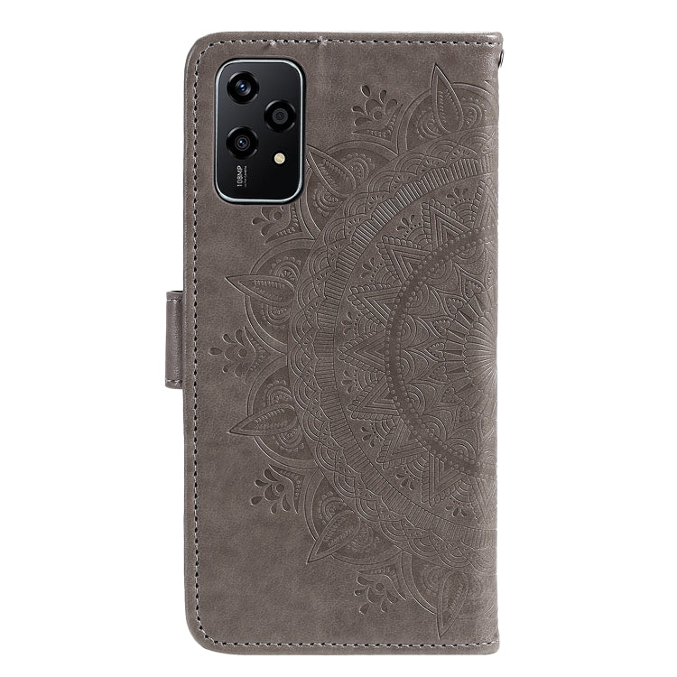 For Honor 200 Lite Global Totem Flower Embossed Leather Phone Case with Lanyard